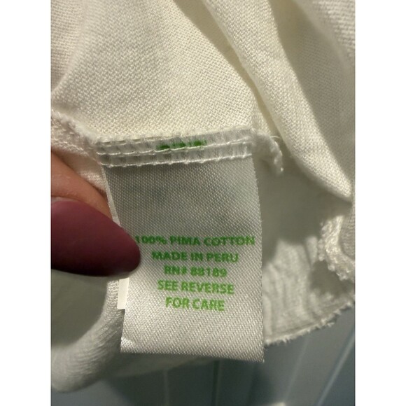 Women’s Lilly Pulitzer Tunic Top Basic Pleated V-Neck Long Sleeve White Small S - Picture 6 of 6